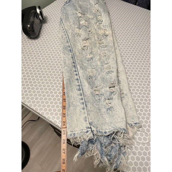 Vintage 80s Gasp Acid Wash Heavily Distressed Jeans High Waist 11/12 READ - Picture 5 of 15